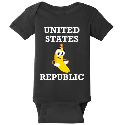 Trump 2024 Banana Biden Republic America Satire Republican Baby Bodysuit