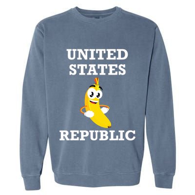 Trump 2024 Banana Biden Republic America Satire Republican Garment-Dyed Sweatshirt