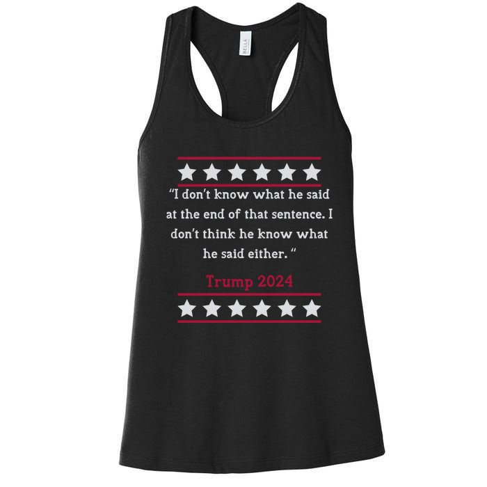 Trump 2024 Biden Trump Maga Patriotic Women's Racerback Tank