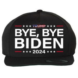 Trump 2024 Bye Bye Biden Dropped Out Election Funny Wool Snapback Cap