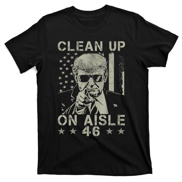 Trump 2024 Back America Clean Up On Aisle 46 Anti Joe Biden T-Shirt