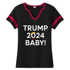 Trump 2024 Baby Ladies Halftime Notch Neck Tee