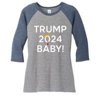 Trump 2024 Baby Women's Tri-Blend 3/4-Sleeve Raglan Shirt