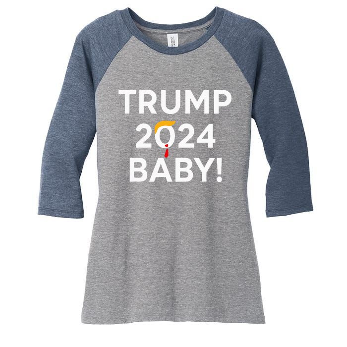 Trump 2024 Baby Women's Tri-Blend 3/4-Sleeve Raglan Shirt