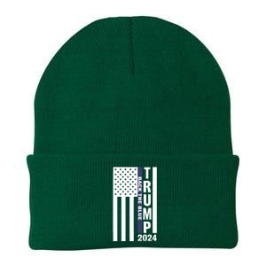 Trump 2024 Back The Blue Trump Supporter Knit Cap Winter Beanie