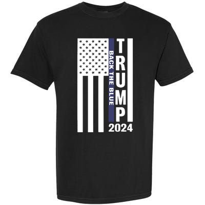 Trump 2024 Back The Blue Trump Supporter Garment-Dyed Heavyweight T-Shirt