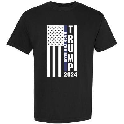 Trump 2024 Back The Blue Trump Supporter Garment-Dyed Heavyweight T-Shirt