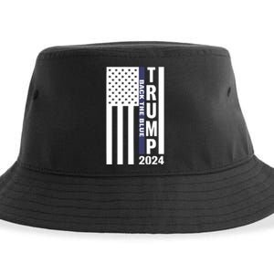 Trump 2024 Back The Blue Trump Supporter Sustainable Bucket Hat