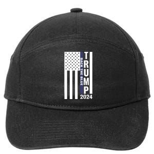 Trump 2024 Back The Blue Trump Supporter 7-Panel Snapback Hat