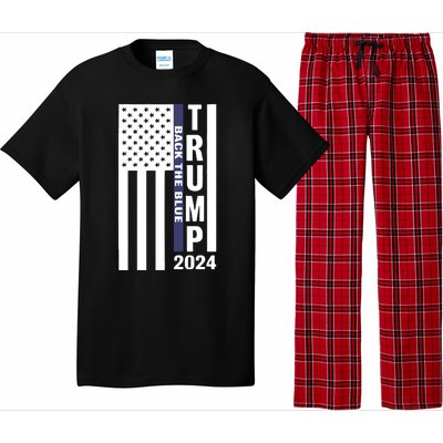 Trump 2024 Back The Blue Trump Supporter Pajama Set