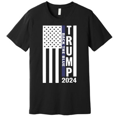 Trump 2024 Back The Blue Trump Supporter Premium T-Shirt