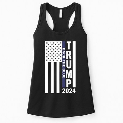 Trump 2024 Back The Blue Trump Supporter Womens Tank Top