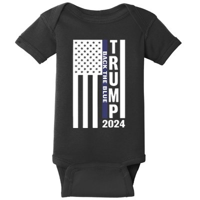 Trump 2024 Back The Blue Trump Supporter Baby Bodysuit