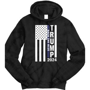 Trump 2024 Back The Blue Trump Supporter Tie Dye Hoodie