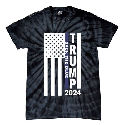 Trump 2024 Back The Blue Trump Supporter Tie-Dye T-Shirt