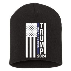 Trump 2024 Back The Blue Trump Supporter Short Acrylic Beanie