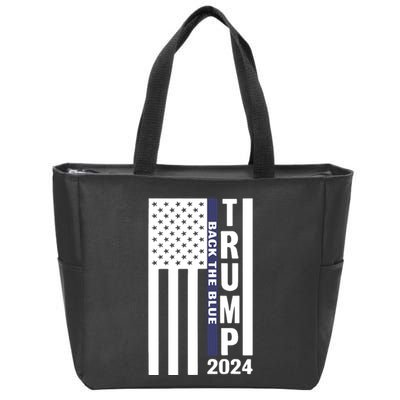 Trump 2024 Back The Blue Trump Supporter Zip Tote Bag