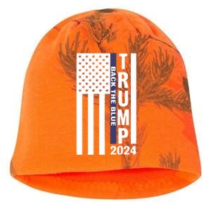 Trump 2024 Back The Blue Trump Supporter Kati - Camo Knit Beanie