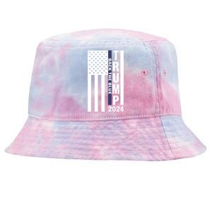 Trump 2024 Back The Blue Trump Supporter Tie-Dyed Bucket Hat