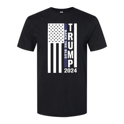 Trump 2024 Back The Blue Trump Supporter Softstyle® CVC T-Shirt