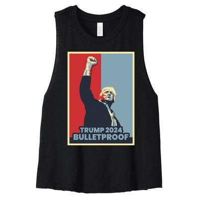 Trump 2024 Bulletproof Women's Racerback Cropped Tank