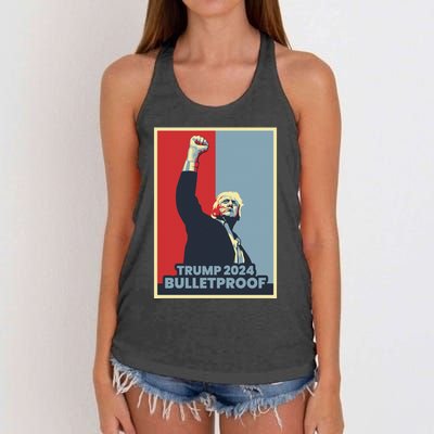 Trump 2024 Bulletproof Women's Knotted Racerback Tank