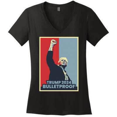 Trump 2024 Bulletproof Women's V-Neck T-Shirt