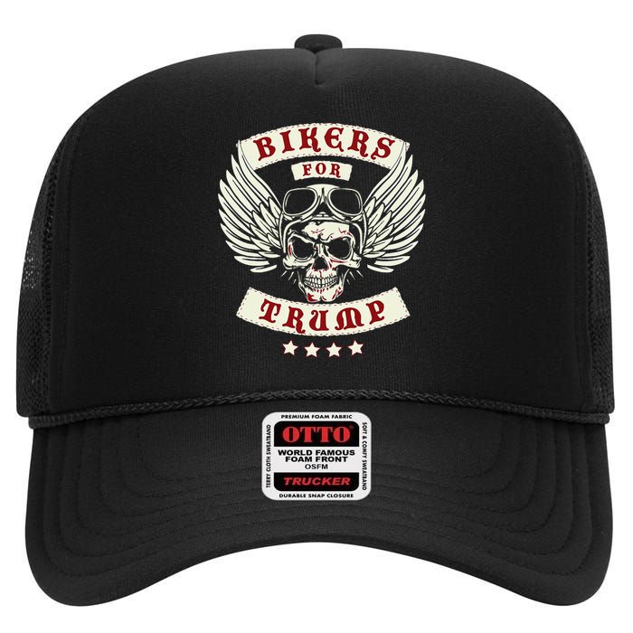 Trump 2020 Bikers For Trump High Crown Mesh Back Trucker Hat