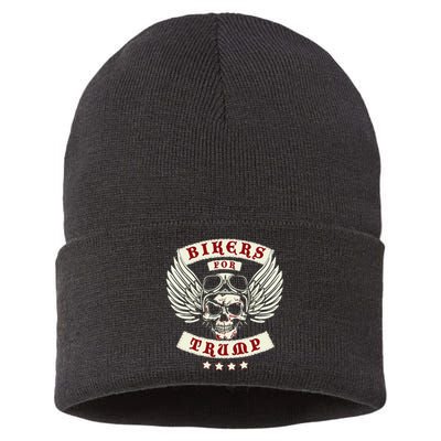 Trump 2020 Bikers For Trump Sustainable Knit Beanie