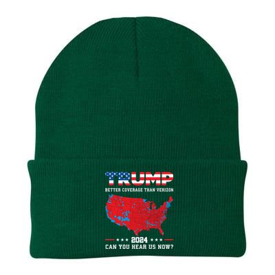 Trump 2024 Better Coverage Than Verizon Can You Hear Us Now Knit Cap Winter Beanie