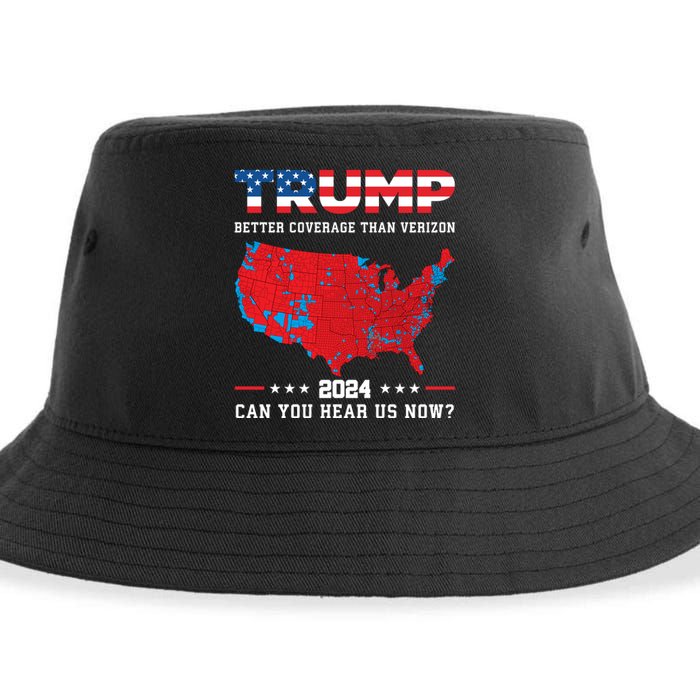 Trump 2024 Better Coverage Than Verizon Can You Hear Us Now Sustainable Bucket Hat