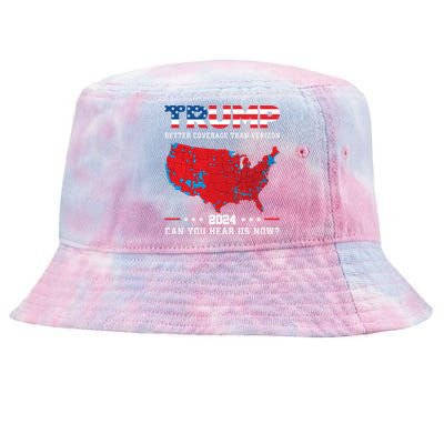 Trump 2024 Better Coverage Than Verizon Can You Hear Us Now Tie-Dyed Bucket Hat