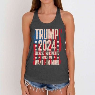 Trump 2024 Because Indictments Make Want Him More Women's Knotted Racerback Tank