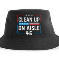 Trump 2024 Back America Clean Up On Aisle 46 Anti Joe Biden Sustainable Bucket Hat