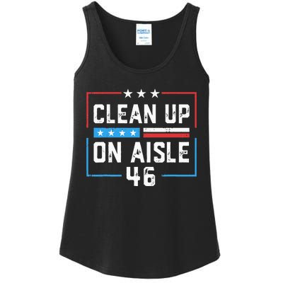 Trump 2024 Back America Clean Up On Aisle 46 Anti Joe Biden Ladies Essential Tank