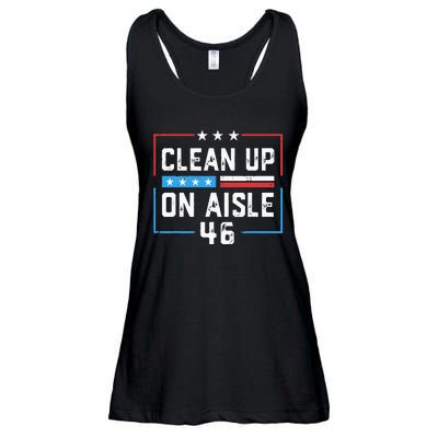 Trump 2024 Back America Clean Up On Aisle 46 Anti Joe Biden Ladies Essential Flowy Tank