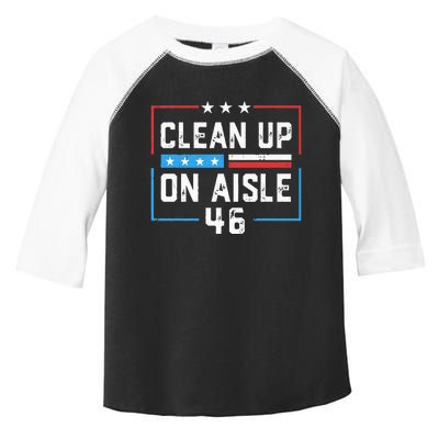 Trump 2024 Back America Clean Up On Aisle 46 Anti Joe Biden Toddler Fine Jersey T-Shirt