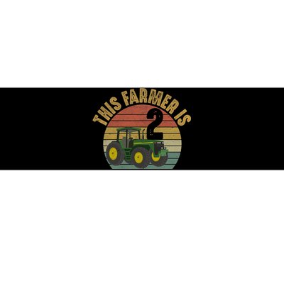 Tractor 2nd Birthday 2 Year Old Farmer Farm Theme Bday Party Bumper Sticker