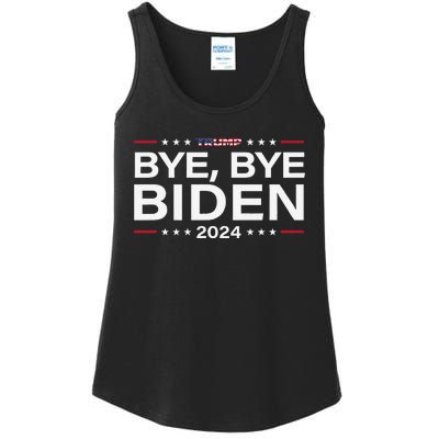 Trump 2024 Bye Bye Biden Dropped Out Election Funny Ladies Essential Tank