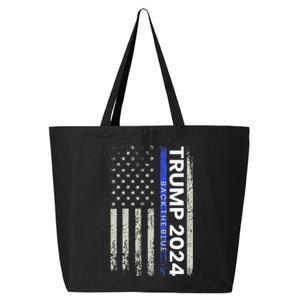 Trump 2024 Back The Blue Thin Blue Line Police American Flag 25L Jumbo Tote