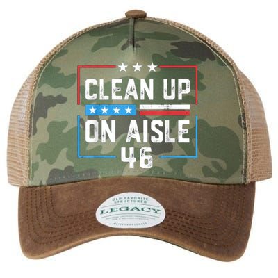 Trump 2024 Back America Clean Up On Aisle 46 Anti Joe Biden Legacy Tie Dye Trucker Hat