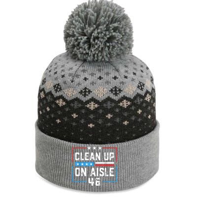 Trump 2024 Back America Clean Up On Aisle 46 Anti Joe Biden The Baniff Cuffed Pom Beanie