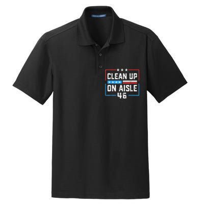 Trump 2024 Back America Clean Up On Aisle 46 Anti Joe Biden Dry Zone Grid Polo