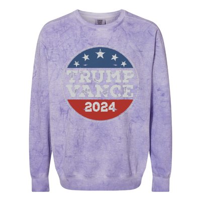 Trump 2024 Button Election For Republicans Trump Vance 2024 Colorblast Crewneck Sweatshirt