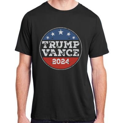 Trump 2024 Button Election For Republicans Trump Vance 2024 Adult ChromaSoft Performance T-Shirt