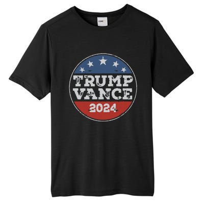 Trump 2024 Button Election For Republicans Trump Vance 2024 Tall Fusion ChromaSoft Performance T-Shirt