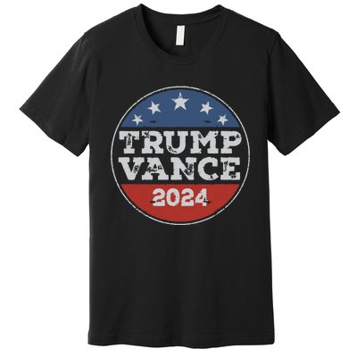 Trump 2024 Button Election For Republicans Trump Vance 2024 Premium T-Shirt