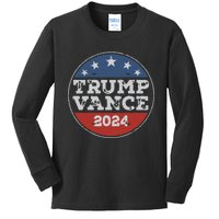 Trump 2024 Button Election For Republicans Trump Vance 2024 Kids Long Sleeve Shirt