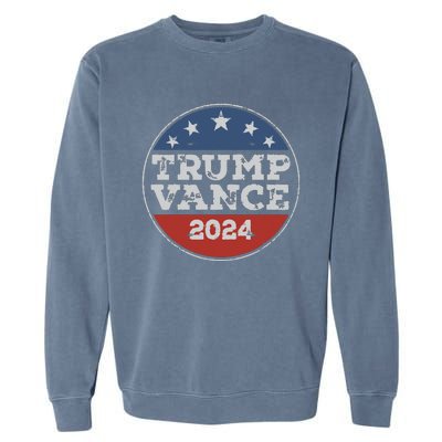 Trump 2024 Button Election For Republicans Trump Vance 2024 Garment-Dyed Sweatshirt