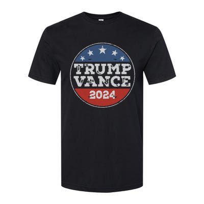 Trump 2024 Button Election For Republicans Trump Vance 2024 Softstyle CVC T-Shirt